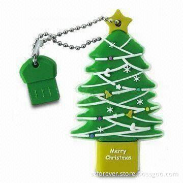 USB Drive for Christmas Tree, Up to 16GB Flash Memory, Supports Windows XP and Linux 2 OS